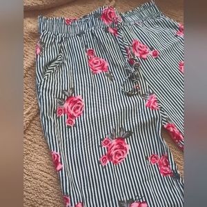 Striped Floral Medium Dress Pants by Joe B. (Joe Benbasset)